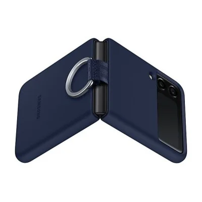 Cover Samsung Z Flip 3 5G Silicone With Ring - Dark Blue